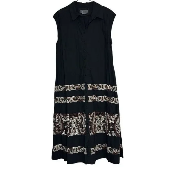 By Anthropologie Cap-Sleeve Shirt Dress L - Picture 3 of 9